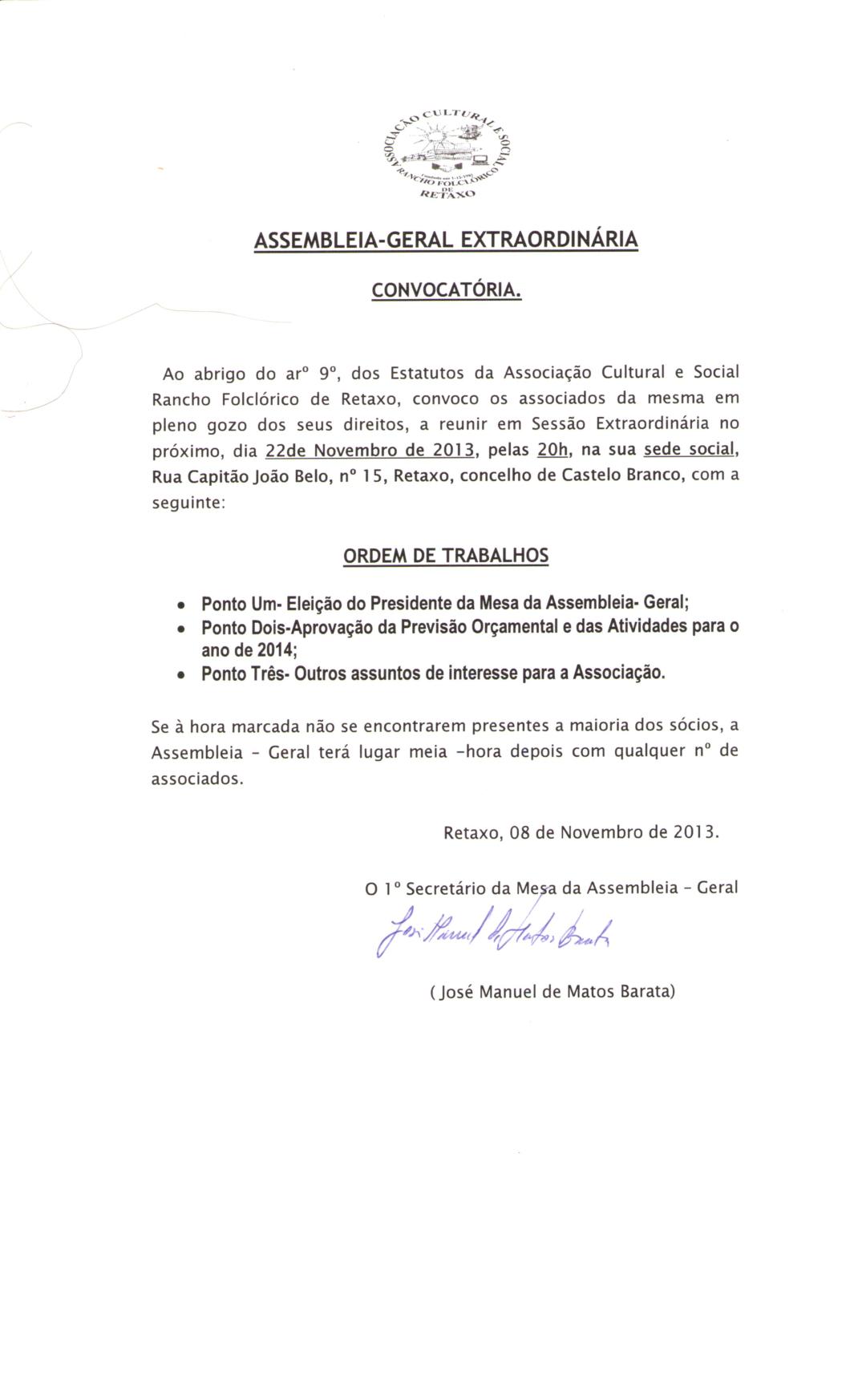 A.geral de Novembro de 2013